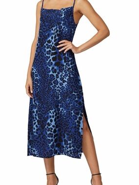 Nightcap~Blue Leopard Slip Dress~Size Small~$396~